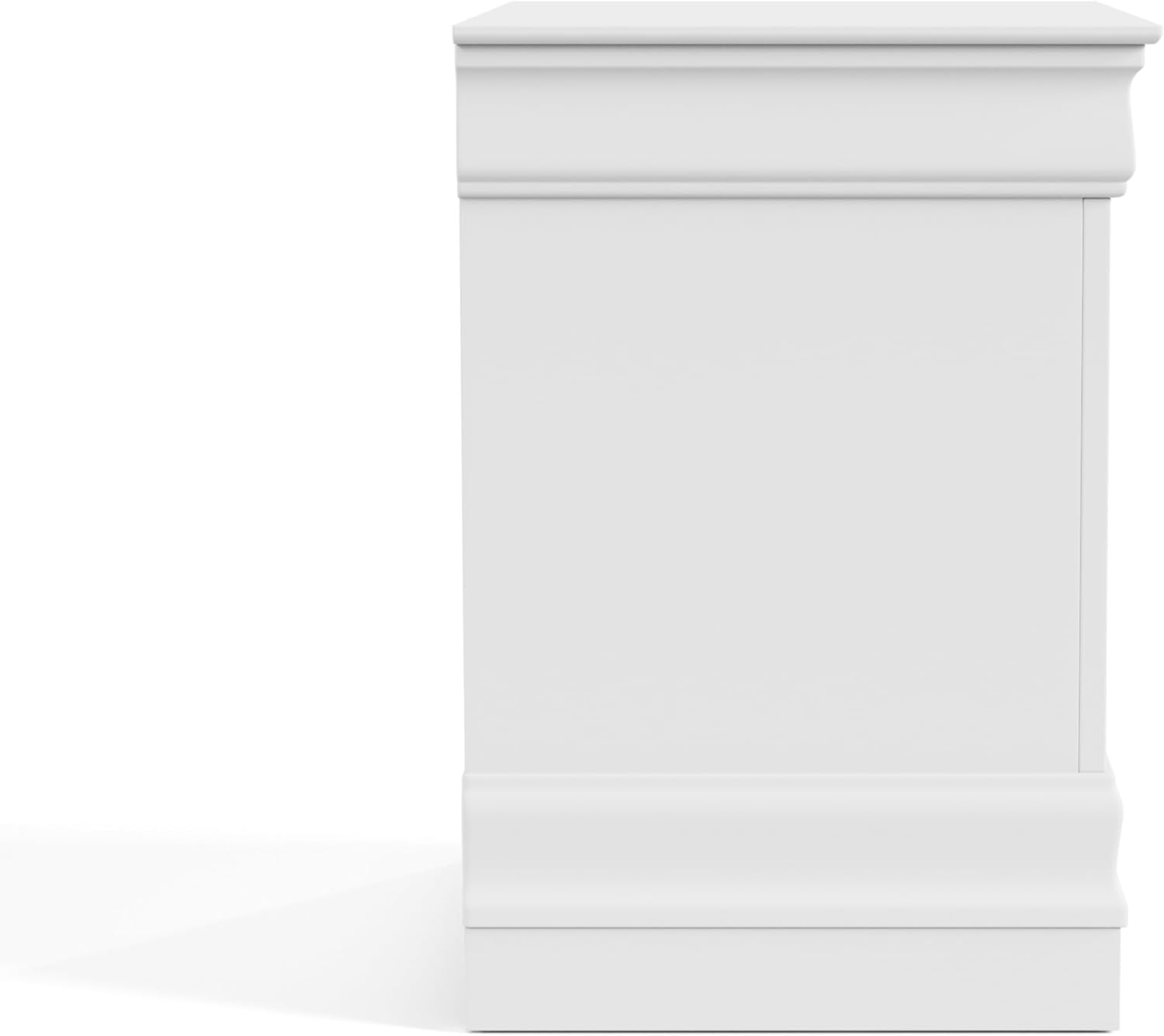 White Finish Nightstand 1pc Bracket Legs Dovetail Drawers Hanging Handles Transitional White Finish Bedroom Furniture