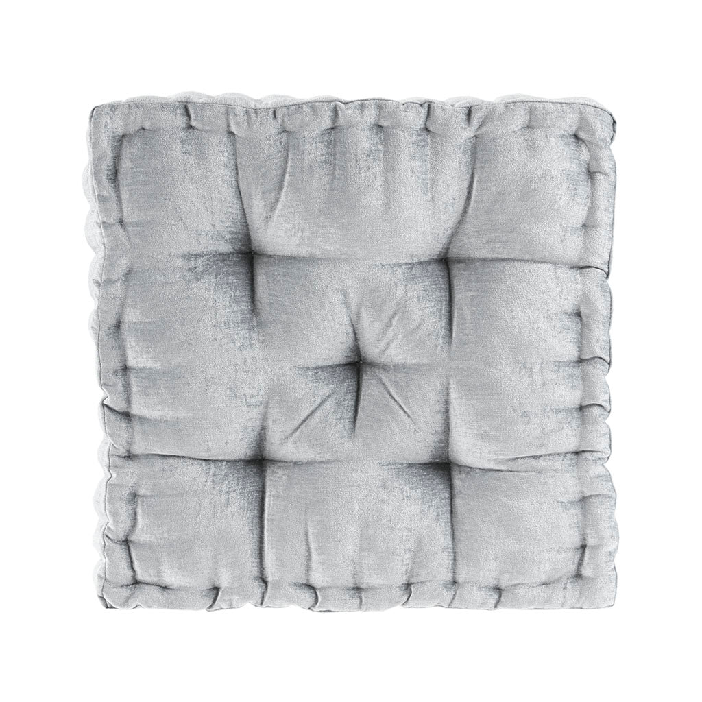 Poly Chenille Square Floor Pillow Cushion Grey 20x20"