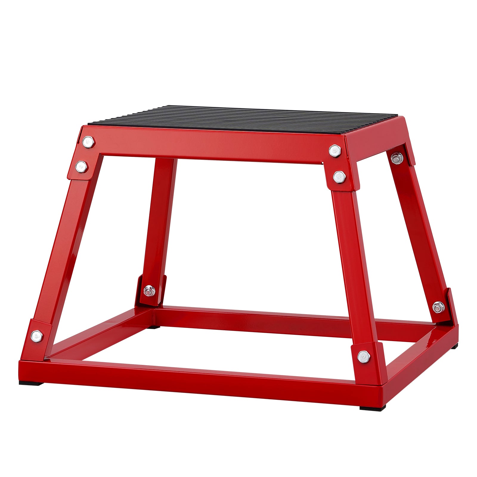 Plyometric Jump Box, 12 Inch Plyo Box, Steel Plyometric Platform and Jumping Agility Box, Anti-Slip Fitness Exercise Step Up Box for Home Gym Training, Conditioning Strength Training, Red