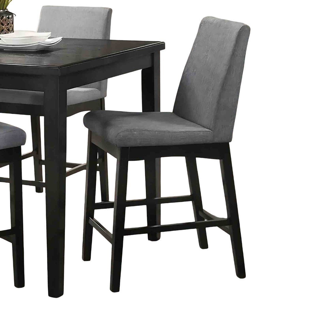 2pc Counter Height Chair Contemporary Style Upholstered Seat And Back Dark Walnut Finish Dining Room