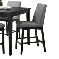 2pc Counter Height Chair Contemporary Style Upholstered Seat And Back Dark Walnut Finish Dining Room