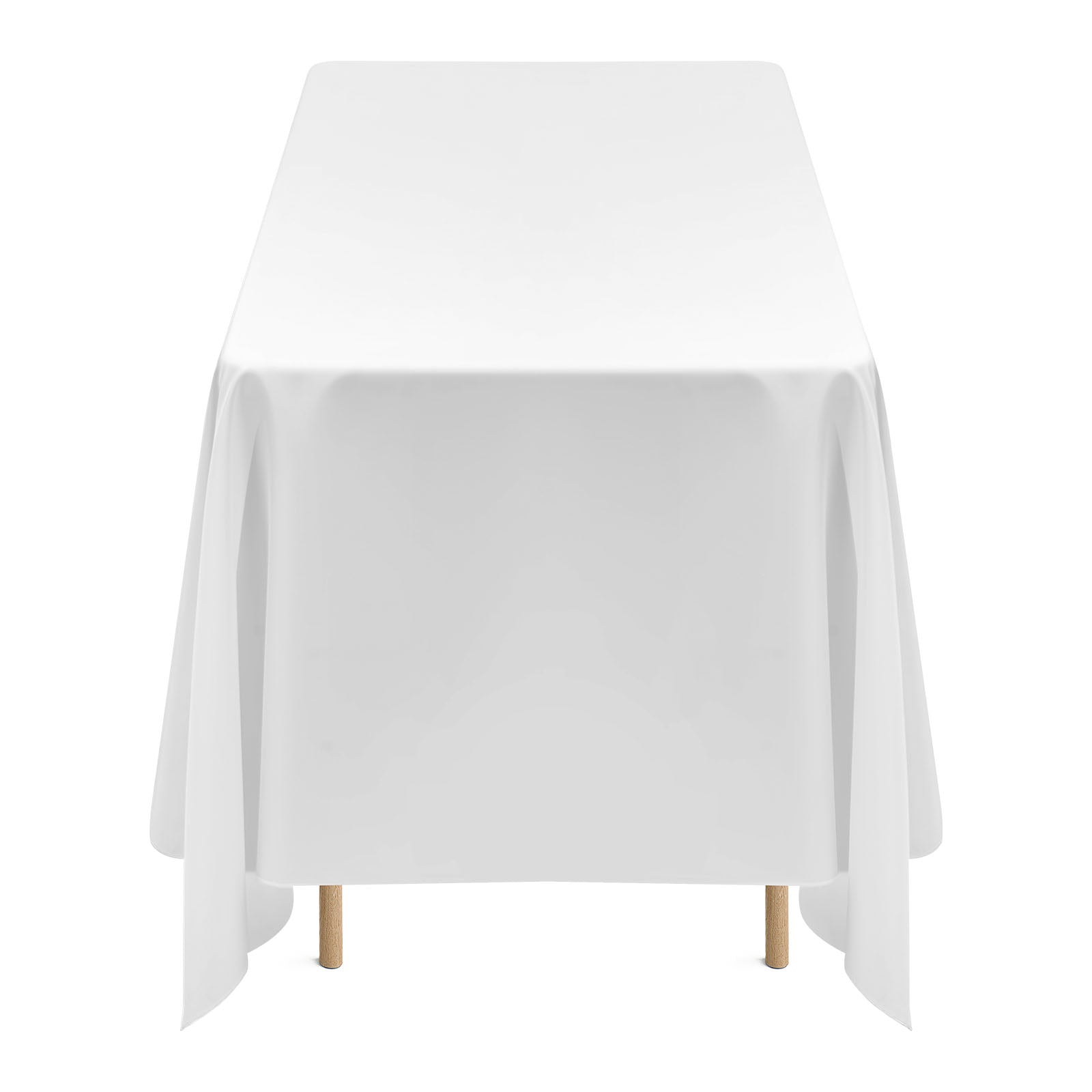 White Tablecloths for Rectangle Tables, 6 Pack, 70 x 120 Inches, Reusable and Machine Washable Table Clothes, Wrinkle-Resistant Polyester Fabric Table Covers for Wedding, Party, Banquet