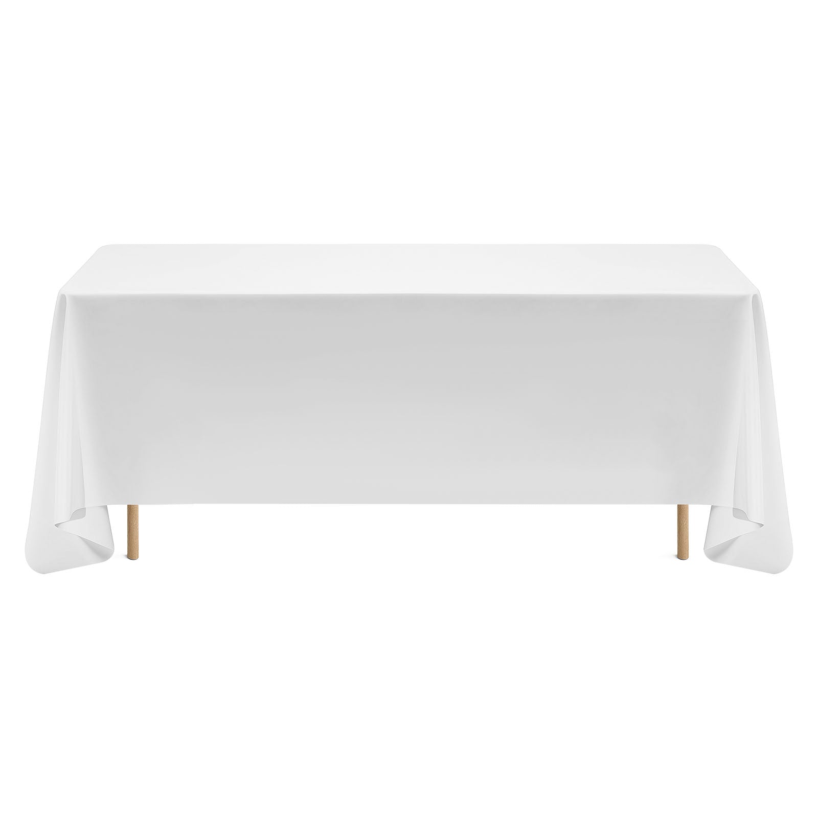 White Tablecloths for Rectangle Tables, 6 Pack, 70 x 120 Inches, Reusable and Machine Washable Table Clothes, Wrinkle-Resistant Polyester Fabric Table Covers for Wedding, Party, Banquet