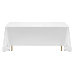 White Tablecloths for Rectangle Tables, 6 Pack, 70 x 120 Inches, Reusable and Machine Washable Table Clothes, Wrinkle-Resistant Polyester Fabric Table Covers for Wedding, Party, Banquet