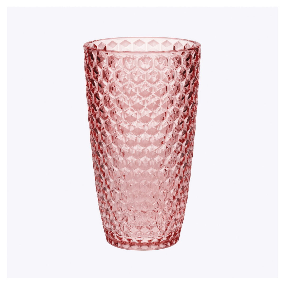 Diamond Cut Acrylic Glasses Drinking Set of 4 (19oz), Plastic Drinking Glasses, BPA Free Cocktail Glasses, Drinkware Set, Drinking Water Glasses