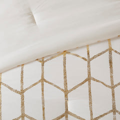 Full/Queen Metallic Printed Comforter Set