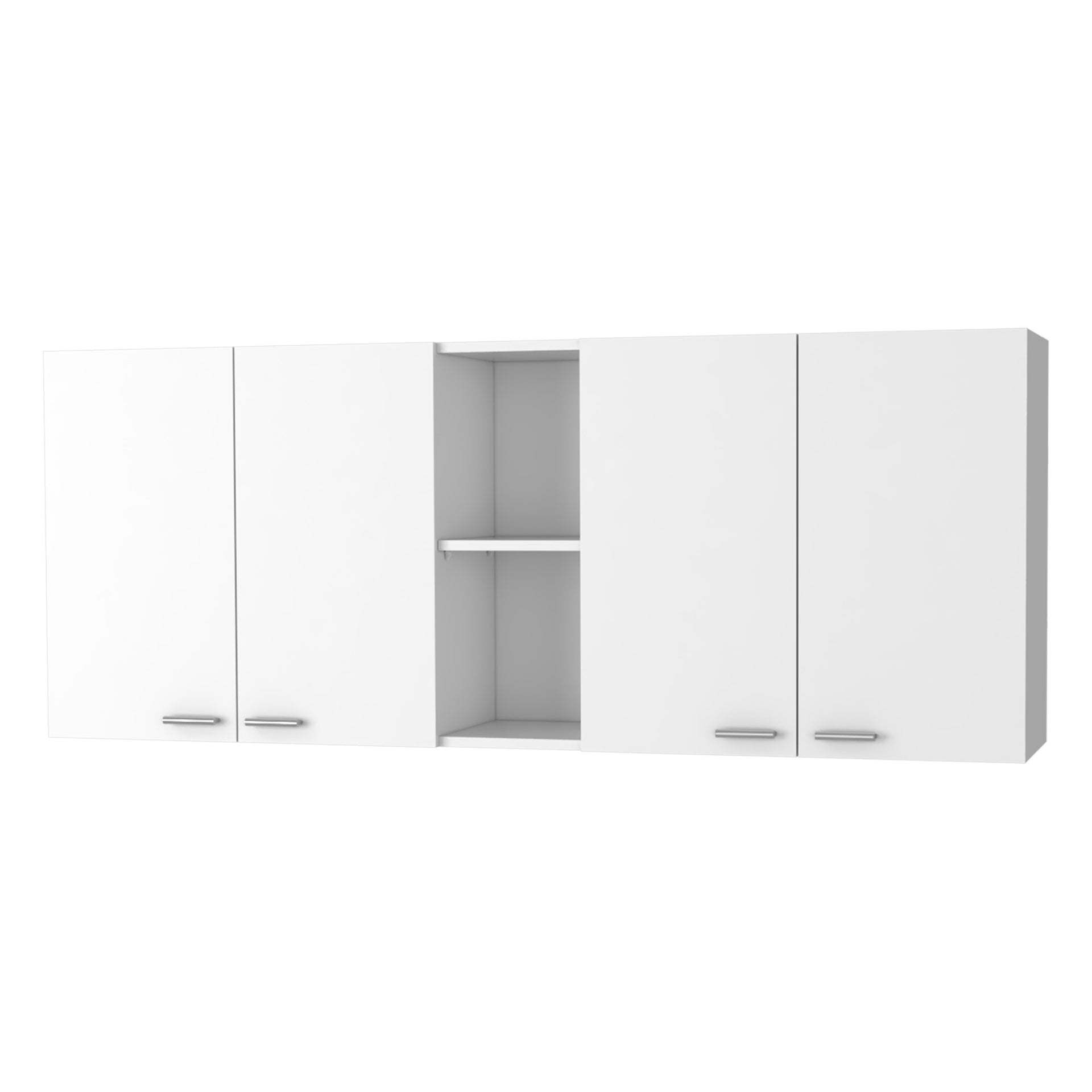 Winslow 150"  Wall Cabinet, Four Doors, Two Divisions, Two Shelves