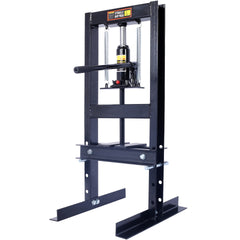 Hydraulic 6 Ton H-Frame Garage Floor Adjustable Shop Press with Plates, 6T, black