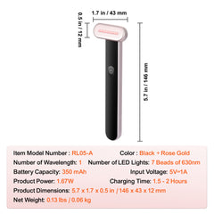 Red Light Therapy Wand for Face and Neck, 3-in-1 LED Facial Wand Red Light Therapy Device with Heating Therapy,Vibrating Facial Massage, Portable LED Beauty Wand