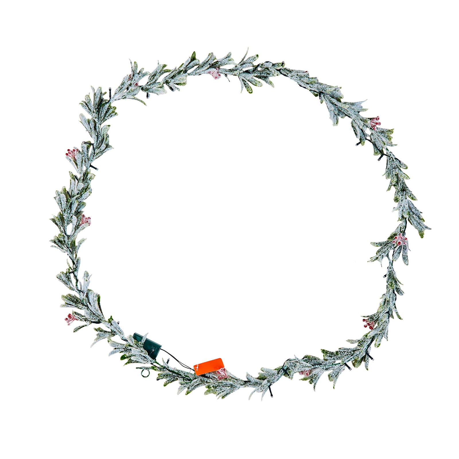 9Ft Christmas Garland with Realistic Vines Berries Olive Leaves and Light String