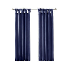 Twist Tab Lined Window Curtain Panel Navy 50x84"