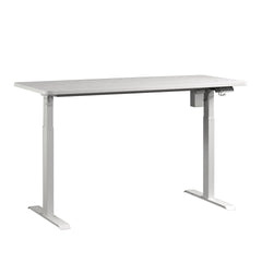 Contemporary Sit/Stand Desk with Four Preset Heights, White finish