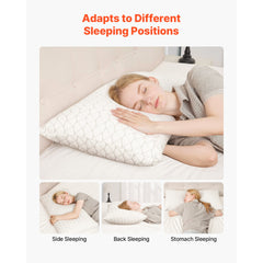 Bed Pillow for Sleeping, King Size Luxury Quality Hotel Pillow with Memory Foam Fill, Supportive & Adjustable, Includes Natural Firber Pillowcase, Bedding for Back, Stomach and Side Sleepers