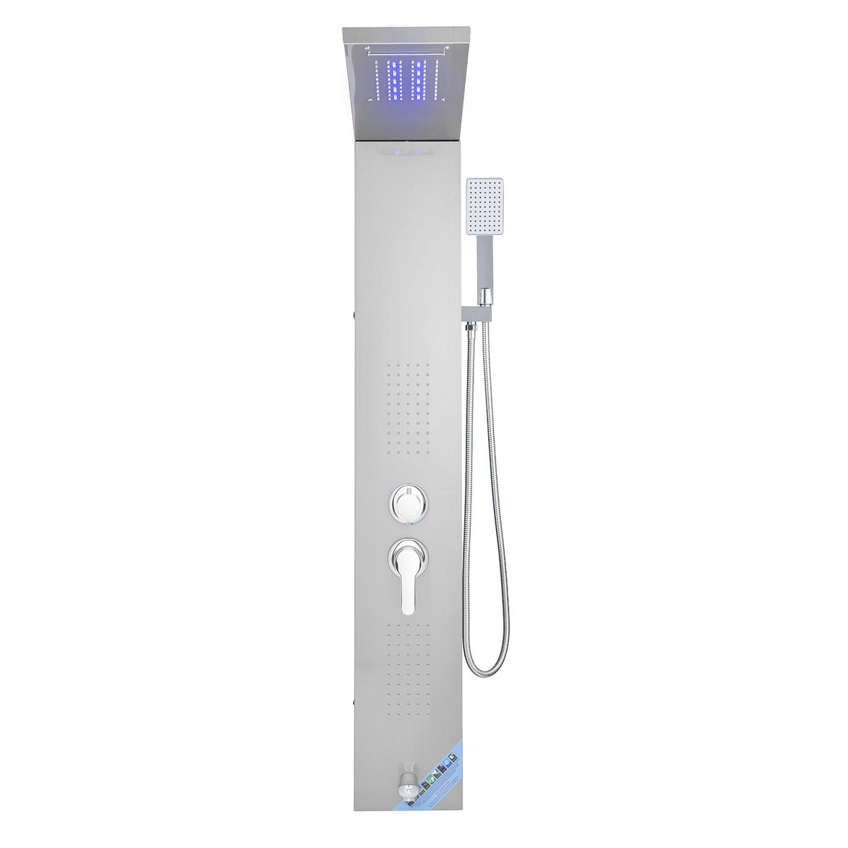 Shower Panel Tower System Stainless Steel Column Rainfall Waterfall Head 5 Modes