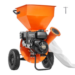 Wood Chipper Shredder Mulcher, 7HP Heavy Duty Gas Powered Engine, 3-inch Max Diameter 212cc 4.1 kW, 4-Stroke 3-in-1 Wood Chipper, Fast Chipping for Forestry and Gardens, EPA Certified