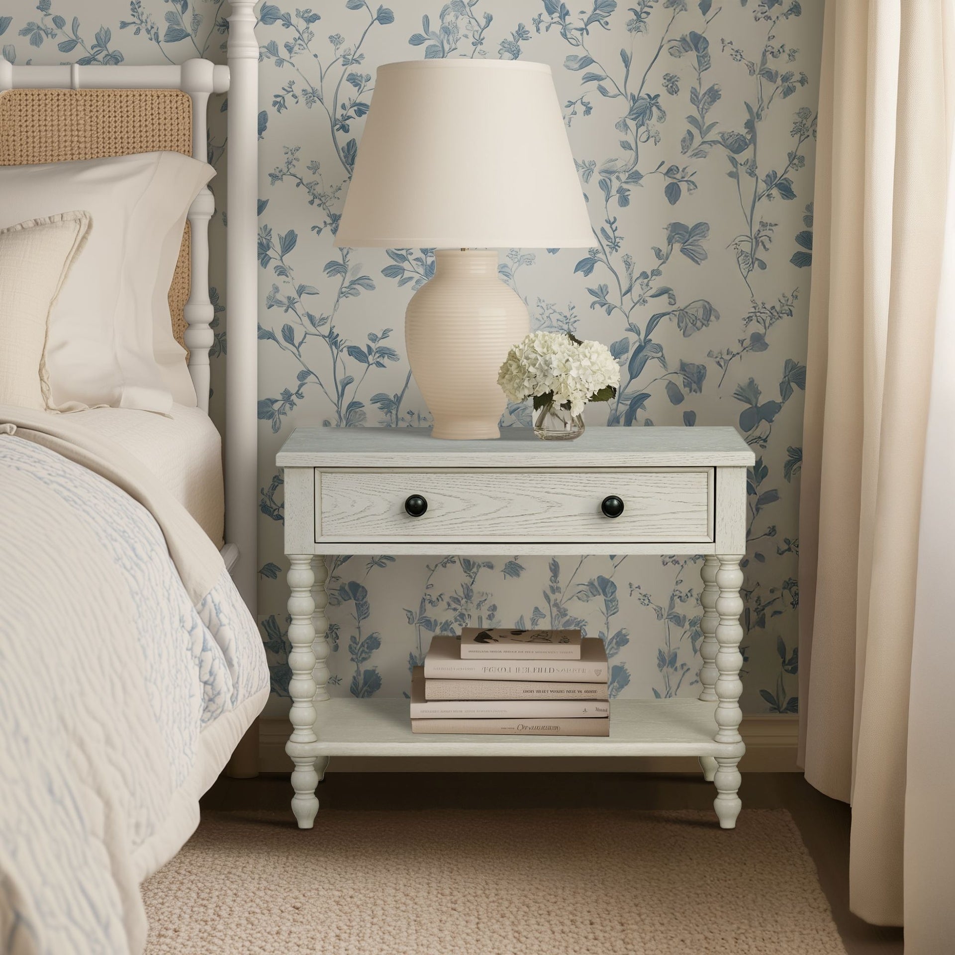 Beckett Large Nightstand, Antique Cream