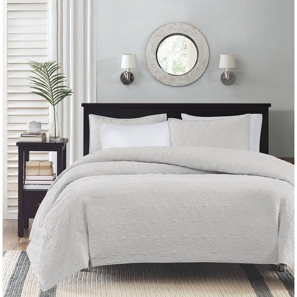 Reversible Quilt Set White Full/Queen
