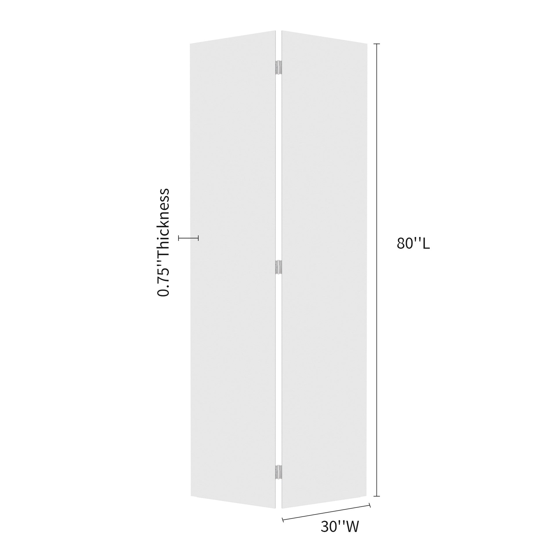 18Modern flat panel 60 in. x 80 in. Solid Core White Finished Vinyl bi-fold door With Hardware kit