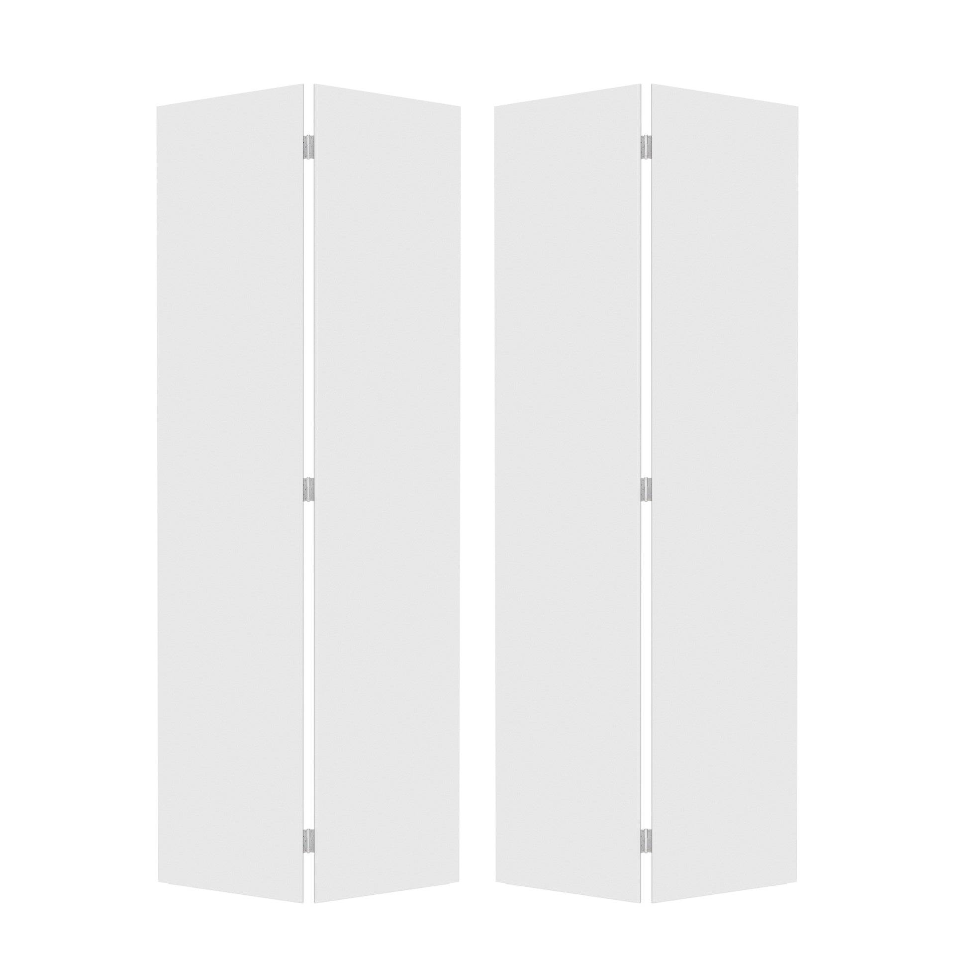 18Double Modern flat panel 64 in. x 80 in. Solid Core White Finished Vinyl bi-fold door With Hardware kit