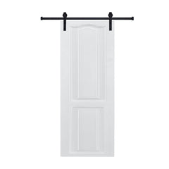 CNC crafted modern door 3/4" thick 14 in. x 84 in. MDF White Barn Sliding Door With Hardware kit