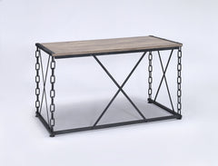 Jodie Rustic Oak & Antique Black Finish Writing Desk