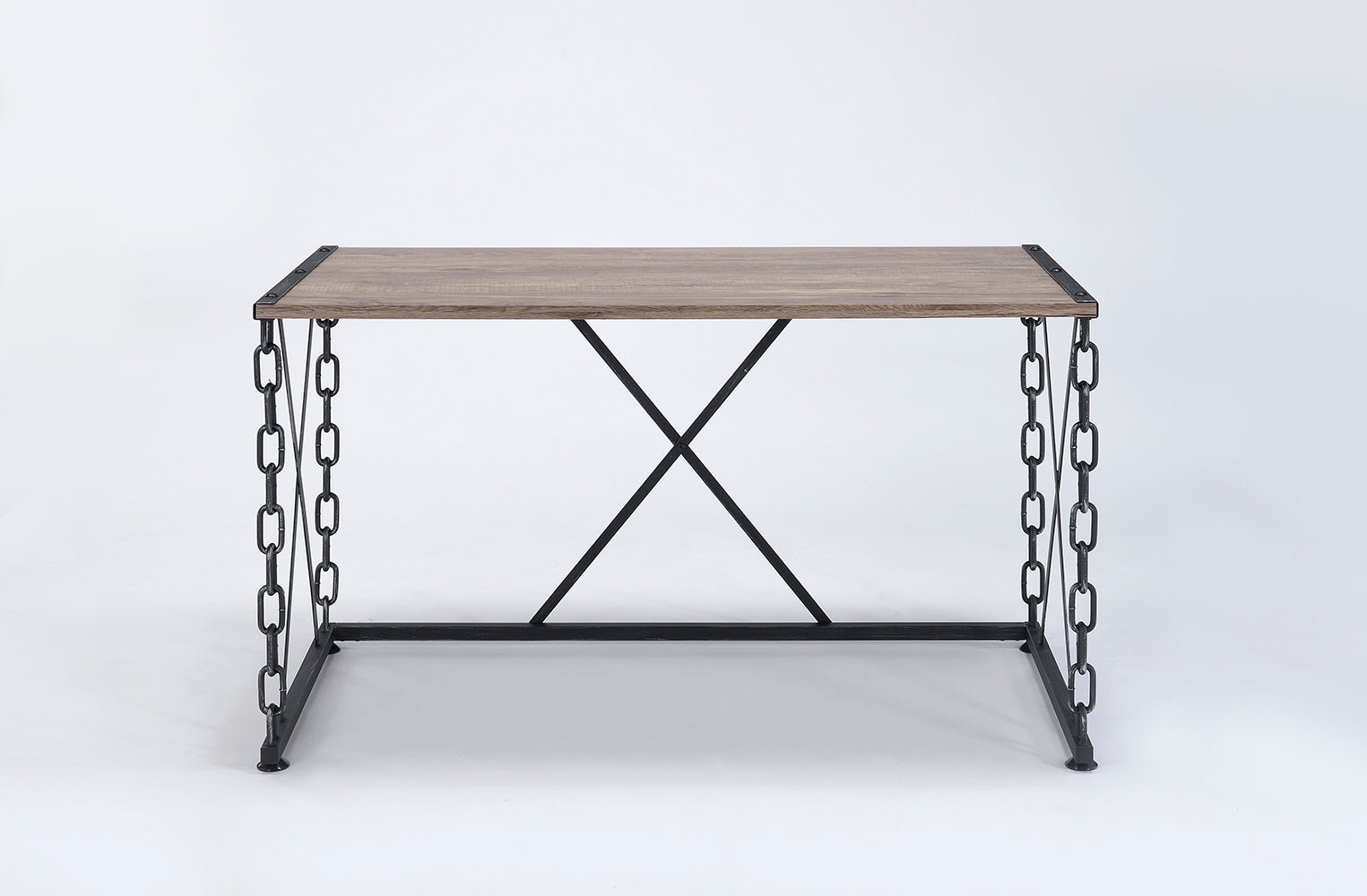 Jodie Rustic Oak & Antique Black Finish Writing Desk