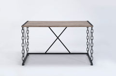 Jodie Rustic Oak & Antique Black Finish Writing Desk