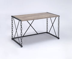 Jodie Rustic Oak & Antique Black Finish Writing Desk