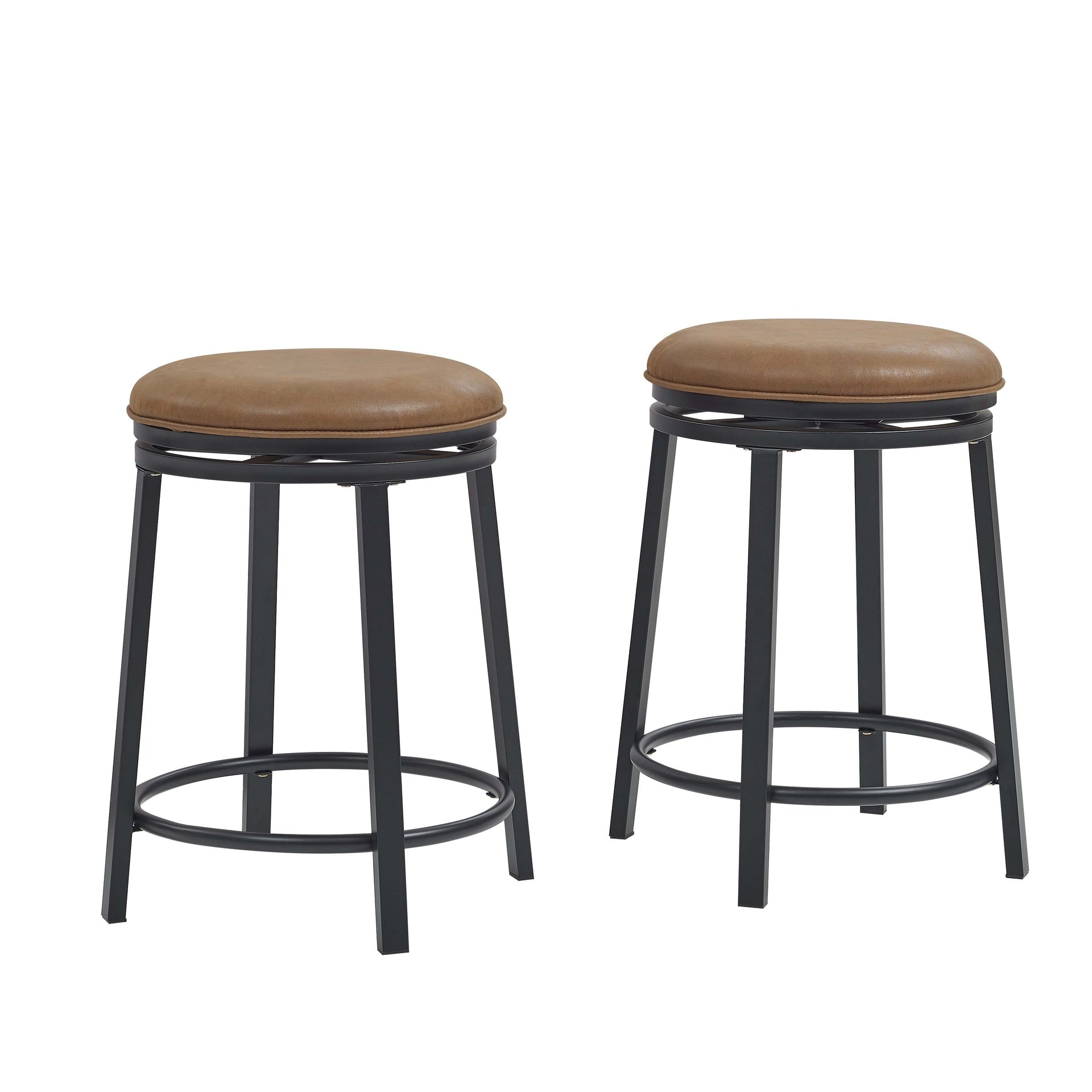 Set of 2 Swivel Stool with Metal Frame