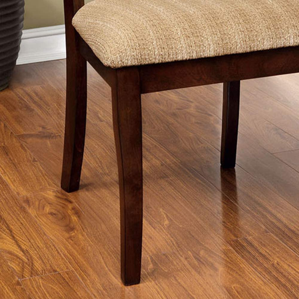Brown Cherry Padded Fabric Chairs 2pc Side Chairs Traditional Look Dining Room Furniture Kitchen Beautiful Crafted Chairs