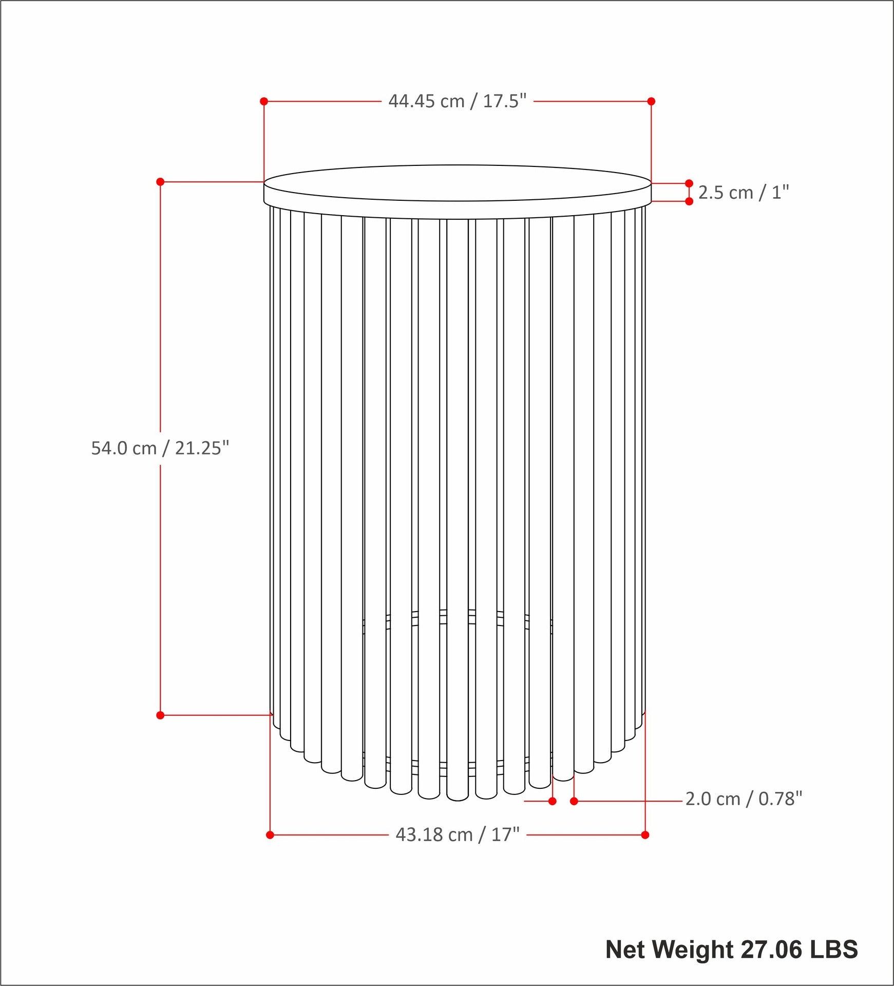 Demy Accent Table in Natural/Black