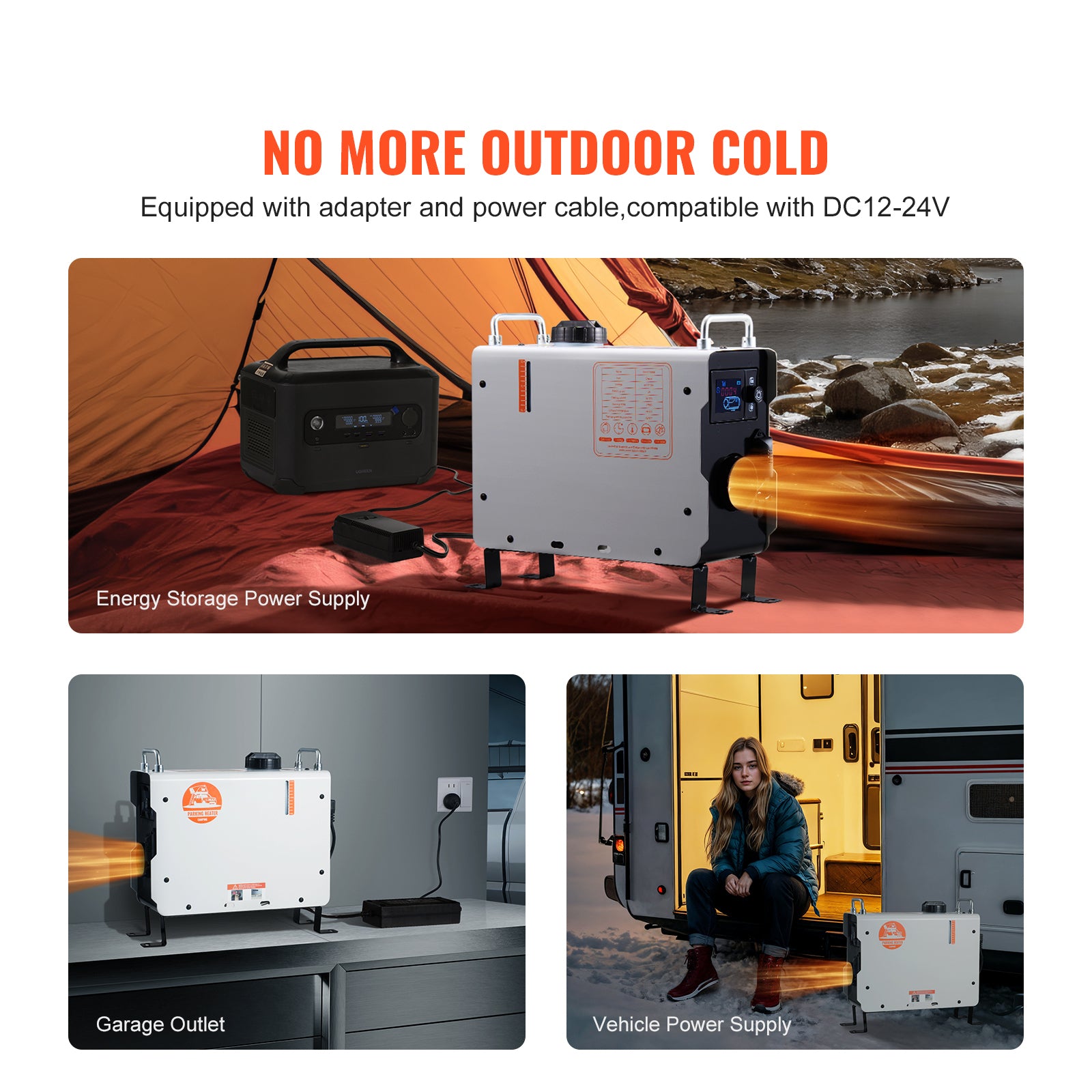 Diesel Air Heater 12V/24V 2KW Bluetooth APP Remote Control for Outdoors