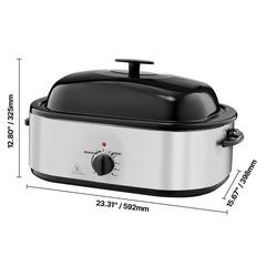 Electric Roaster Oven 22QT Electric Roasting Pan with Self-Basting Lid