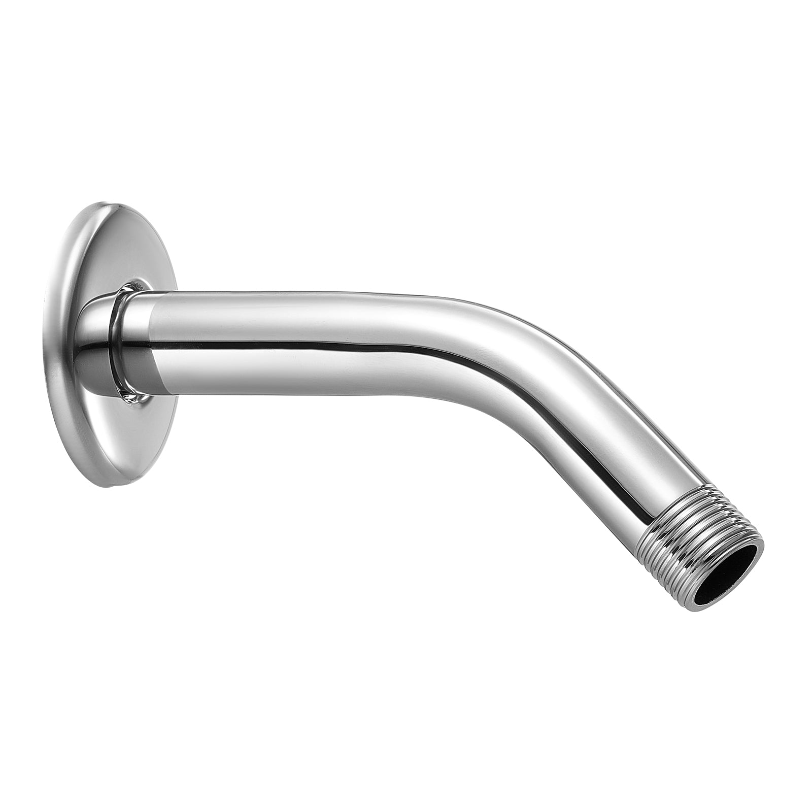 Shower Head Arm with Flange 6 Inches Wall Mounted Stainless Steel Chrome Finish