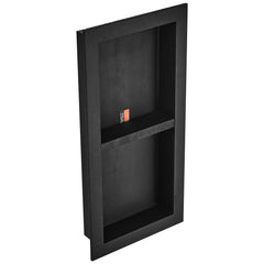 Shower Niche Ready for Tile 16" x 32", Double Shelf Organizer, Square Corners Wall-inserted Niche Recessed, Sealed Protection Modern Soap Storage Niche for Shower Bathroom, Black