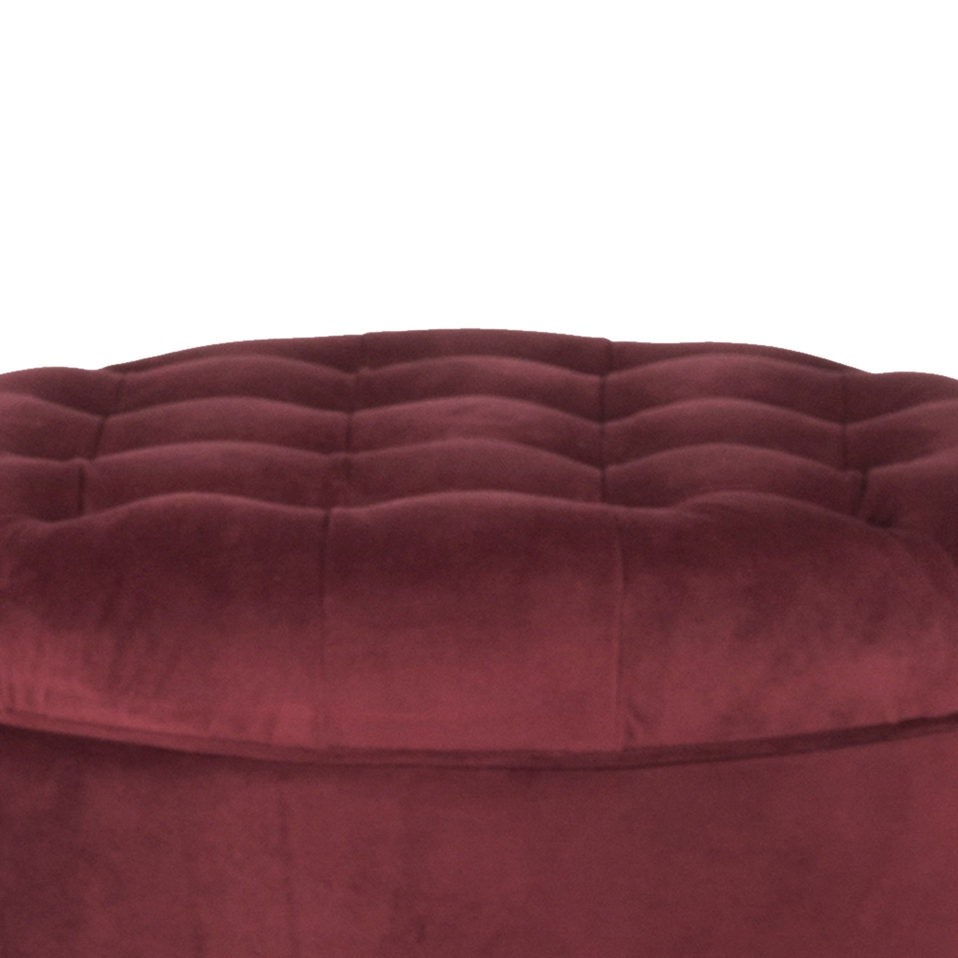 Velvet Upholstered Wooden Ottoman with Tufted Lift Off Lid Storage, Red