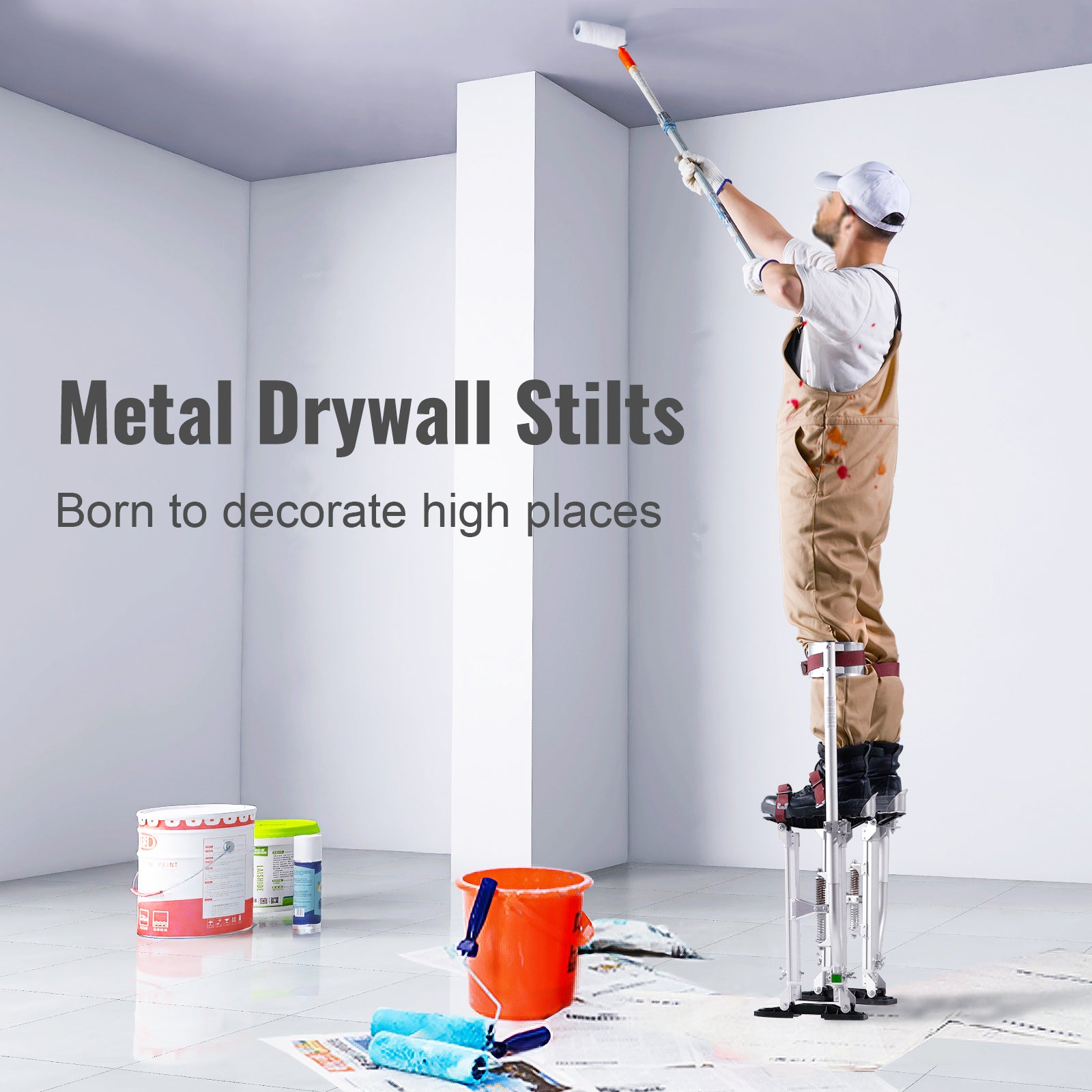 Drywall Stilts Aluminum Tool Stilts 18''-30'' Adjustable Painting Taping