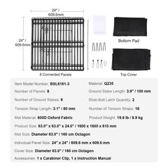 Dog Playpen, 8 Panels Foldable Metal Dog Exercise Pen with Top Cover and Bottom Pad, 24" H Pet Fence Puppy Crate Kennel, Indoor Outdoor Dog Pen for Small Medium Pets, for Camping, Yard
