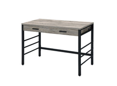 Disho  Light Weathered Oak & Black Finish Writing Desk W/USB