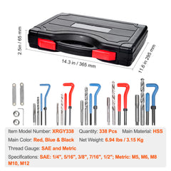 Helicoil Thread Repair Kit 338-Piece SAE and Metric Rethreading Tool Kit