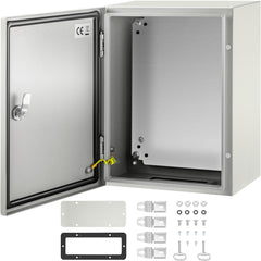 NEMA Steel Enclosure, 16 x 12 x 8'' NEMA 4X Steel Electrical Box, IP66 Waterproof & Dustproof, Outdoor/Indoor Electrical Junction Box, with Mounting Plate