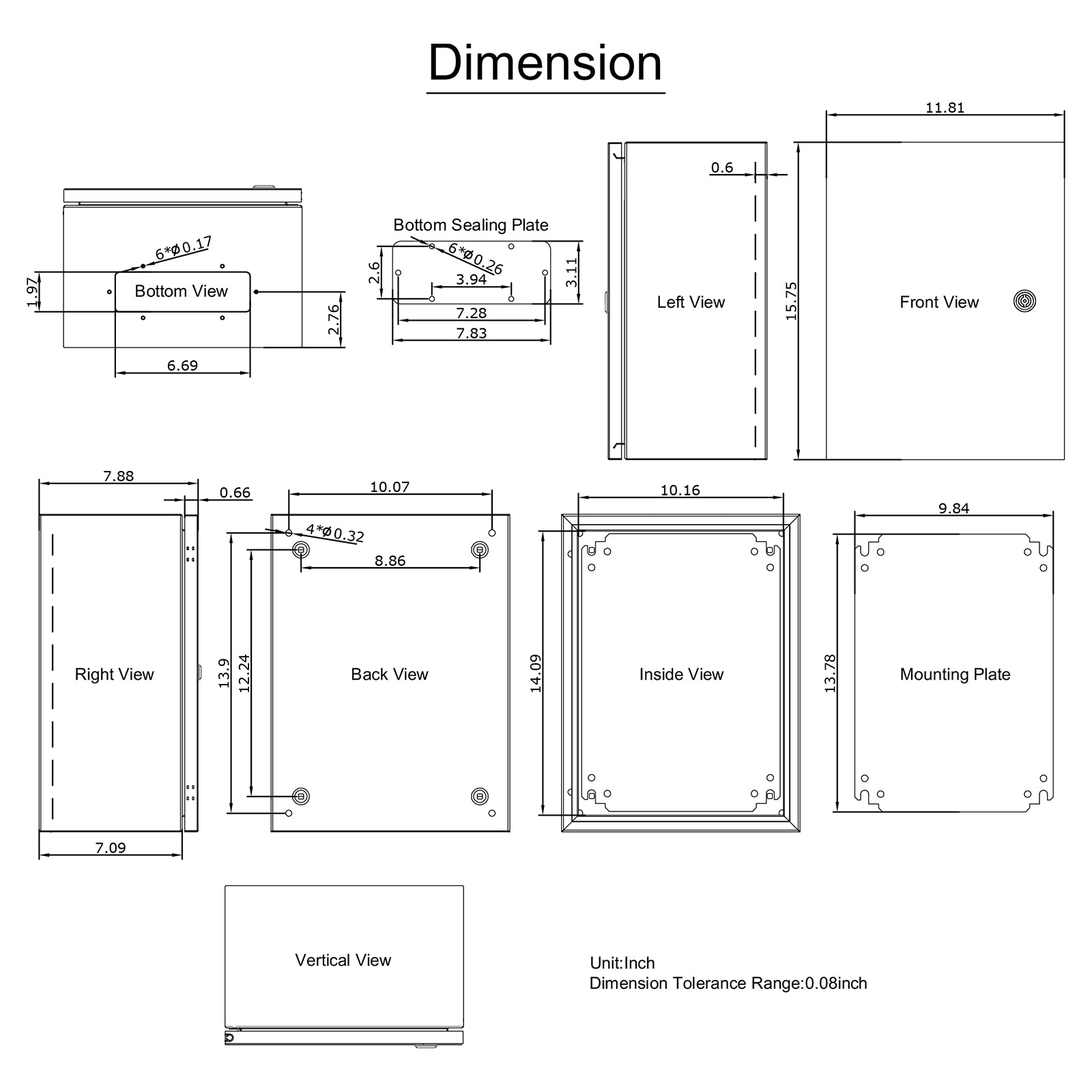 NEMA Steel Enclosure, 16 x 12 x 8'' NEMA 4X Steel Electrical Box, IP66 Waterproof & Dustproof, Outdoor/Indoor Electrical Junction Box, with Mounting Plate
