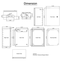 NEMA Steel Enclosure, 16 x 12 x 8'' NEMA 4X Steel Electrical Box, IP66 Waterproof & Dustproof, Outdoor/Indoor Electrical Junction Box, with Mounting Plate
