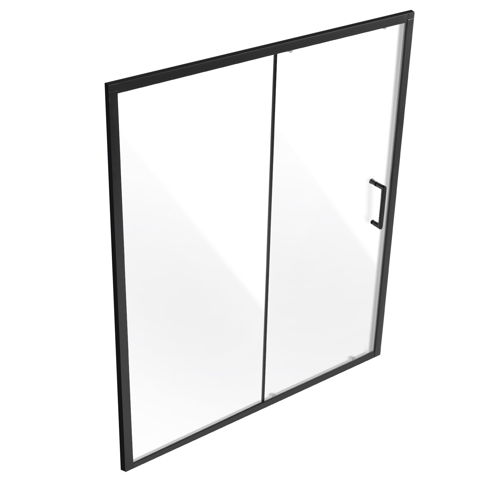 Semi-frameless Shower Door 57.7-59 x 70 in Tempered Glass 1/4 in Matte Black
