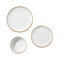 12 PCS Dinnerware Set Ceramic Plates and Bowls Sets Service for 4 White