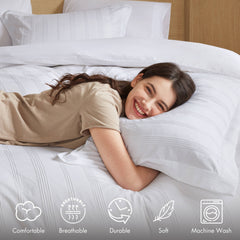 7-Piece King Woven Striped Comforter Set