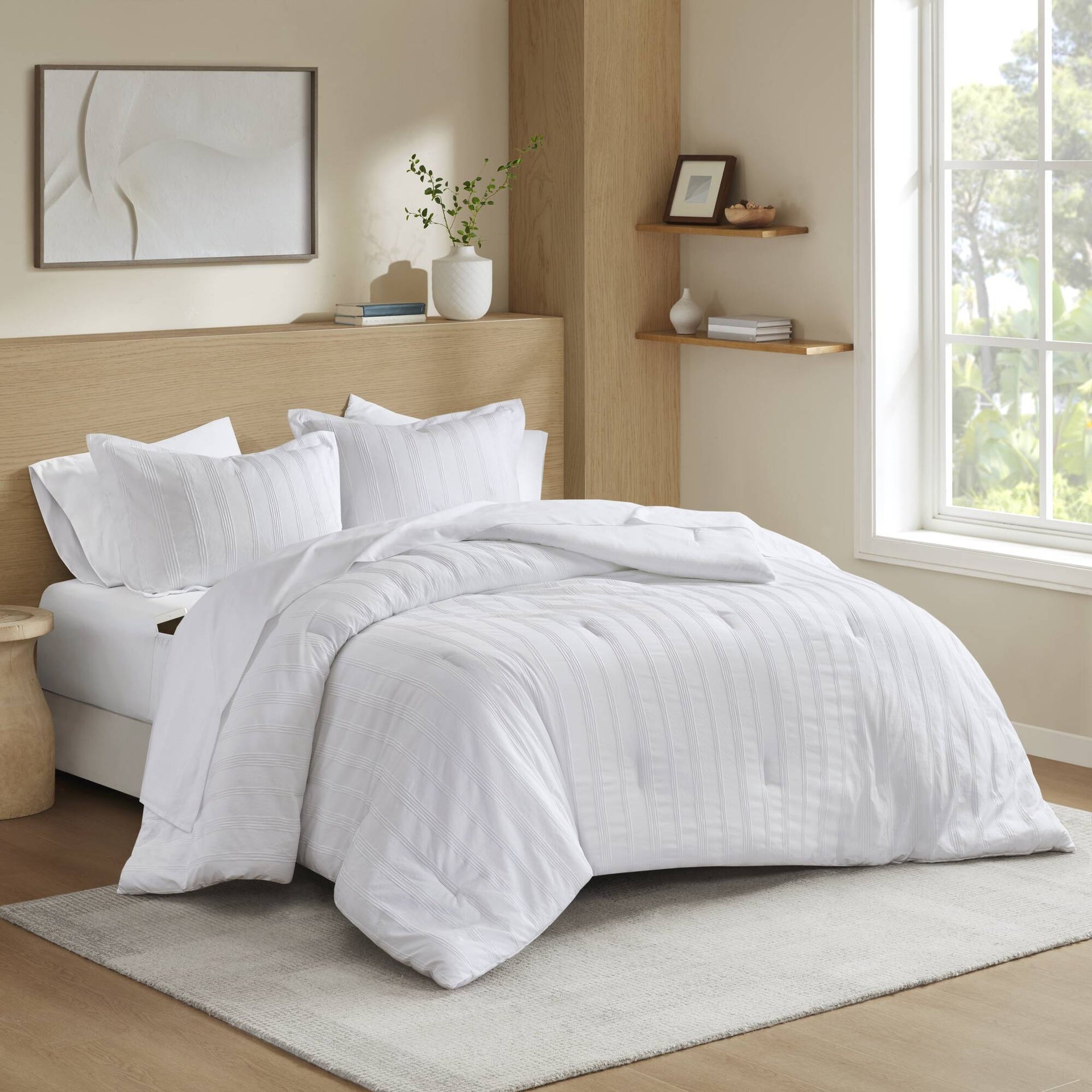 7-Piece King Woven Striped Comforter Set