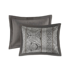 5-Piece King 5 Piece Reversible Jacquard Bedspread Set,Grey