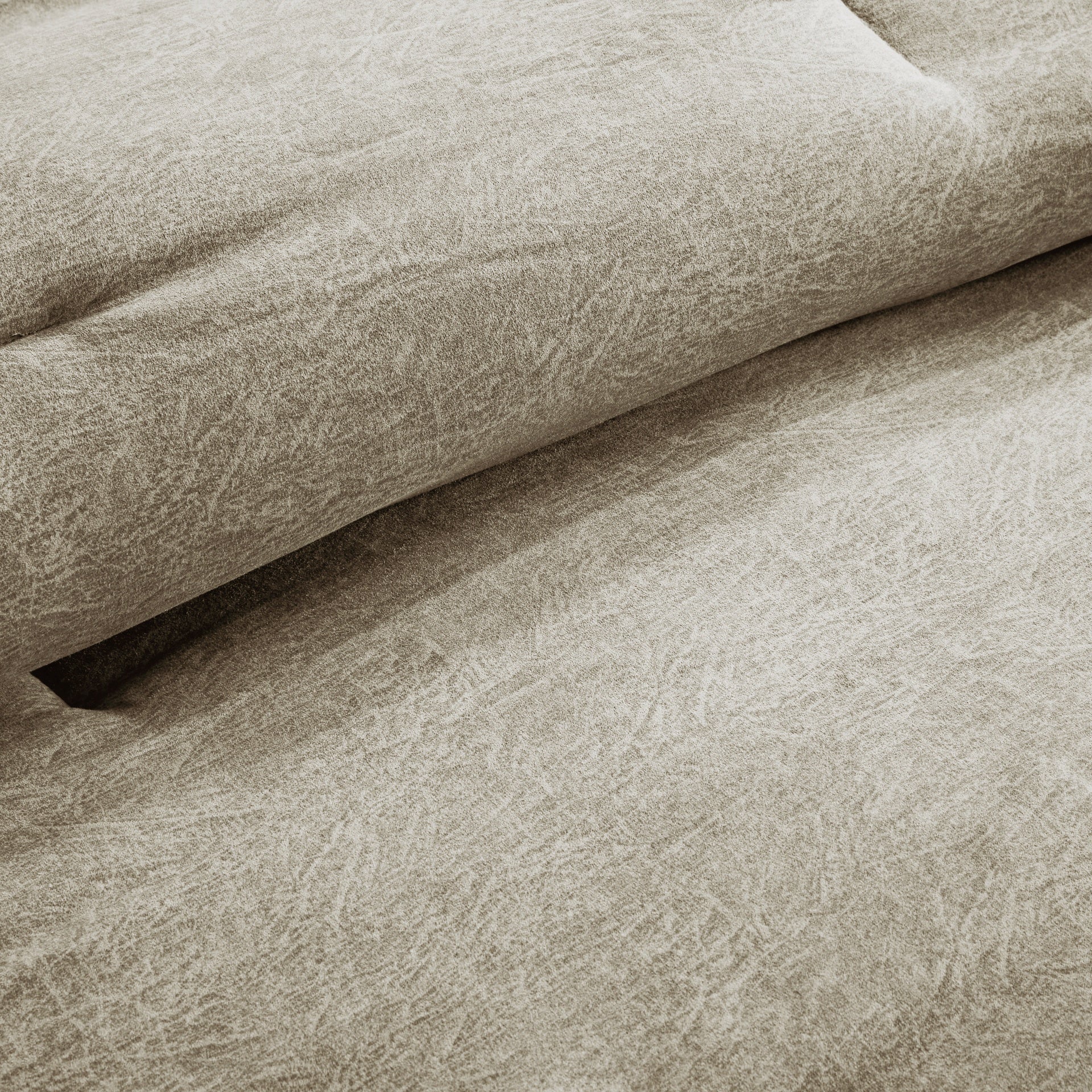 7 Piece Faux Suede Comforter Set Tan Cal King