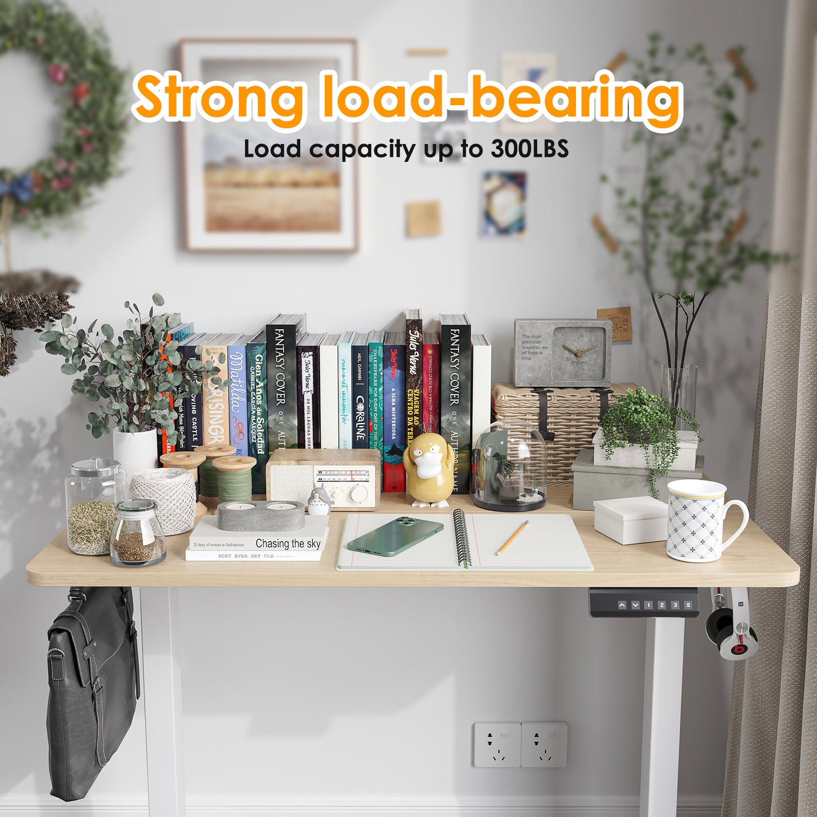 STARY Electric Standing Desk Adjustable Height Sit Stand Home Office Desk with Splice Board